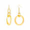 14K Yellow Gold Over Sterling Silver Acrylic Dangle Link Earrings in Honey