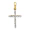 10k Yellow Gold and Rhodium Over 10k Yellow Gold 0.168 ctw Diamond Cross Pendant