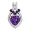 Rhodium Over 14k White Gold Amethyst Heart Pendant
