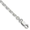 Sterling Silver 3.25mm Beveled Oval Cable Chain Bracelet