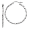 Rhodium Over 14k White Gold Twisted Polished 1" Hoop Earrings