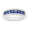 Sapphire and Diamond 14k White Gold Band Ring 1.00ctw