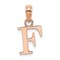 14k Rose Gold Polished Block Letter F Initial Pendant