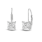 White Cubic Zirconia 14k White Gold Earrings With Velvet Gift Box 1.00ctw