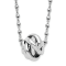 Sterling Silver Rhodium-plated Polished Love Knot Diamond-cut Chain Necklace