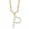 Gold Tone Sterling Silver 3-5.5mm Freshwater Cultured Pearl LETTER P
18-inch Necklace
