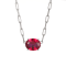 Red Lab Created Ruby Rhodium Over Sterling Silver Paperclip Necklace 2.60ctw