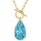 Turquoise Pear Toggle Necklace In 18K Gold Over Sterling Silver