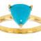 Turquoise Trillion Solitaire Ring In 18K Gold Over Sterling Silver 8mm