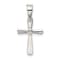 Rhodium Over Sterling Silver Cubic Zirconia Cross Pendant