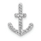 Rhodium Over 14k White Gold Diamond Anchor Chain Slide Pendant