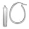 Rhodium Over 14K White Gold Satin 7/8" Teardrop Hoop Earrings
