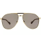 Gucci Gold Tone and Burgundy Aviator Frames / Brown Lens Sunglasses
