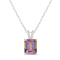 10x8mm Emerald Cut Mystic Topaz With Diamond Accents Rhodium Over
Sterling Silver Pendant with Chain