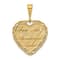 14k Yellow Gold Textured Reversible For My Wonderful Sister Heart Pendant