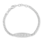 Sterling Statements Rhodium Over Sterling Silver Pave ID Bar Curb Chain Bracelet