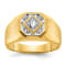 10K Yellow Gold Men's Polished and Satin Diamond Ring 0.16ctw