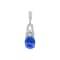 14K White Gold Oval Tanzanite and Diamond Pendant 1.91ctw