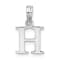 Sterling Silver Polished Block Initial -H- Pendant