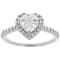 White Cubic Zirconia Rhodium Over Sterling Silver Heart Ring 2.10ctw