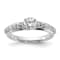 Rhodium Over 10K White Gold Lab Grown Diamond VS/SI GH, Engagement Ring 0.74ctw