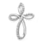 Rhodium Over 10k White Gold 0.154 ctw Diamond Cross Chain Slide Pendant
