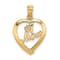 14K Yellow Gold Number 1 MOM in Heart Charm