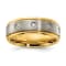White Cubic Zirconia Yellow IP-Plating Over Titanium 8mm Men's Band Ring
