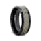 MYSTIQUE Beveled White Carbon Fiber Inlaid Ceramic Ring 8mm