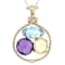 Multi-Gemstone Pendant Necklace In 18K Gold Over Sterling Silver 14.57ctw