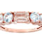 Morganite And Aquamarine Band Ring In 18K Rose Gold Over Sterling Silver 1.16ctw