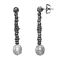 Gray Freshwater Pearl and Black Rhodium Over Sterling Silver Beaded
Design Drop Earrings