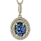 Australian Opal Triplet And White Zircon Pendant Necklace In Solid 10K
Yellow Gold 0.36ctw