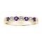 14K Yellow Gold Amethyst and Diamond Wedding Band 0.60ctw