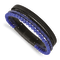 Leather and Stainless Steel Polished Black IP Plated with Lapis with
0.5-inch Extension Bracelet