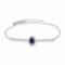 Sapphire and White Topaz Sterling Silver Bolo Bracelet
