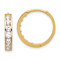 14k Yellow Gold 11/16" Polished Cubic Zirconia Huggie Hoop Earrings