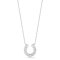 Sterling Statements Rhodium Over Sterling Silver CZ Horseshoe Necklace
