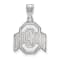 Rhodium Over Sterling Silver LogoArt Ohio State University Medium Pendant
