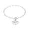 CZ Heart Charm Bracelet In Rhodium Over Brass 0.31ctw