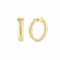 14K Yellow Gold Over Sterling Silver Acrylic Ridge Hoop Earrings in Clear