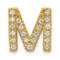 14K Yellow Gold Diamond Letter M Initial Charm