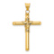 14k Yellow Gold Polished with Center Wrap Tube Cross Pendant