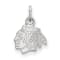 Rhodium Over Sterling Silver NHL LogoArt Chicago Blackhawks Extra Small Pendant