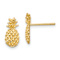14k Yellow Gold Polished and Textured Pineapple Stud Earrings