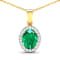 Zambian Emerald and White Diamond 14K Yellow Gold Pendant with 18 inch
Cable Chain 1.65ctw