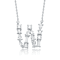 Initial W Mixed Cut CZ Pendant Necklace In Sterling Silver 18 Inch
