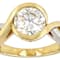 Two-Tone Bypass Moissanite Ring In 14K Gold Over Sterling Silver