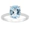 10x8mm Oval Sky Blue Topaz and 1/10 ctw Diamond Rhodium Over Sterling
Silver Ring
