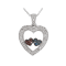White, Blue And Red Diamond Rhodium Over Sterling Silver Heart Pendant
With Chain 0.50ctw